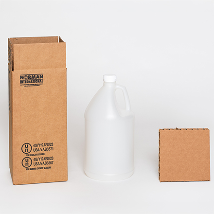 6 x 6 x 12 <span class='fraction'>3/4</span>" 1 - 1 Gallon Plastic Jug Shipper Kit