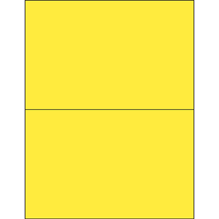 8 <span class='fraction'>1/2</span> x 5 <span class='fraction'>1/2</span>" Yellow Rectangle Laser Labels